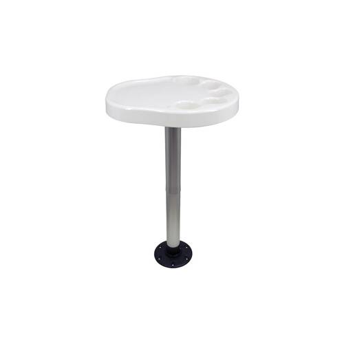 SPRINGFIELD Party Platter Boat Table - 21.5" L x 17" W; 27" Fixed Height; Oval; White - 1690901 - Young Farts RV Parts