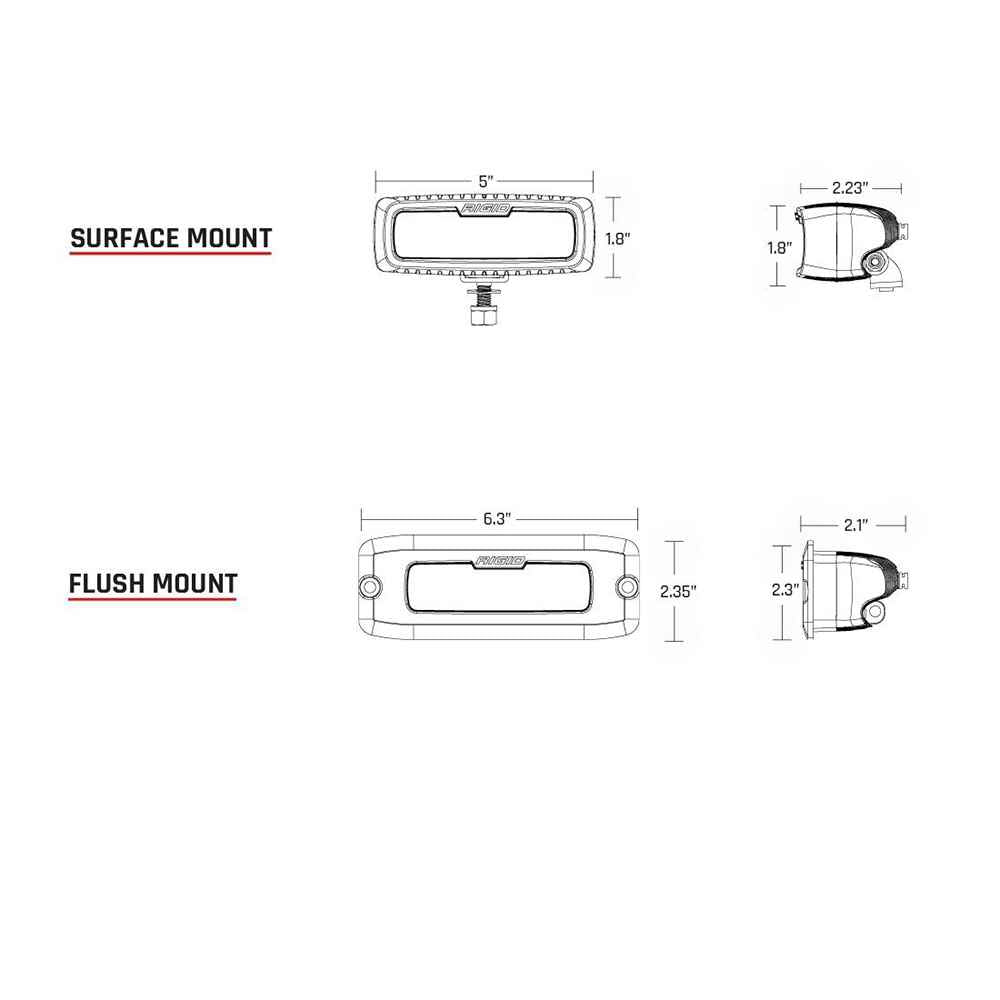 SR - Q PRO Back Up Light Kit - Surface Mount Diffused - Pair - Black - Young Farts RV Parts