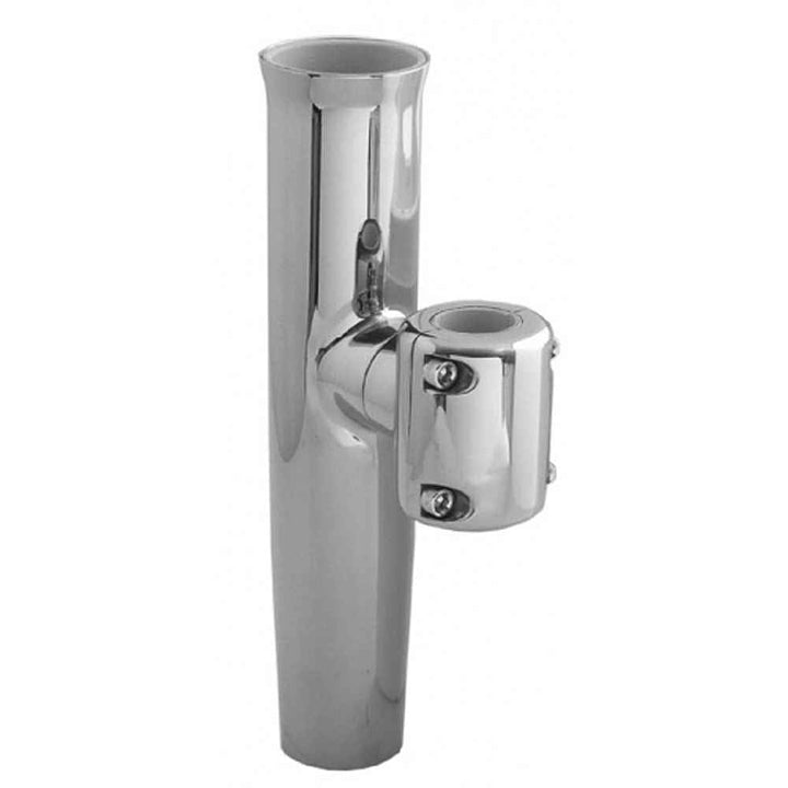 Stainless Steel Clamp - On Adjustable Rod Holder - 1 - 1/16" & 1 - 5/16" O.D. (Pipe) , 1 - 1/4" O.D. (Tube) - Young Farts RV Parts