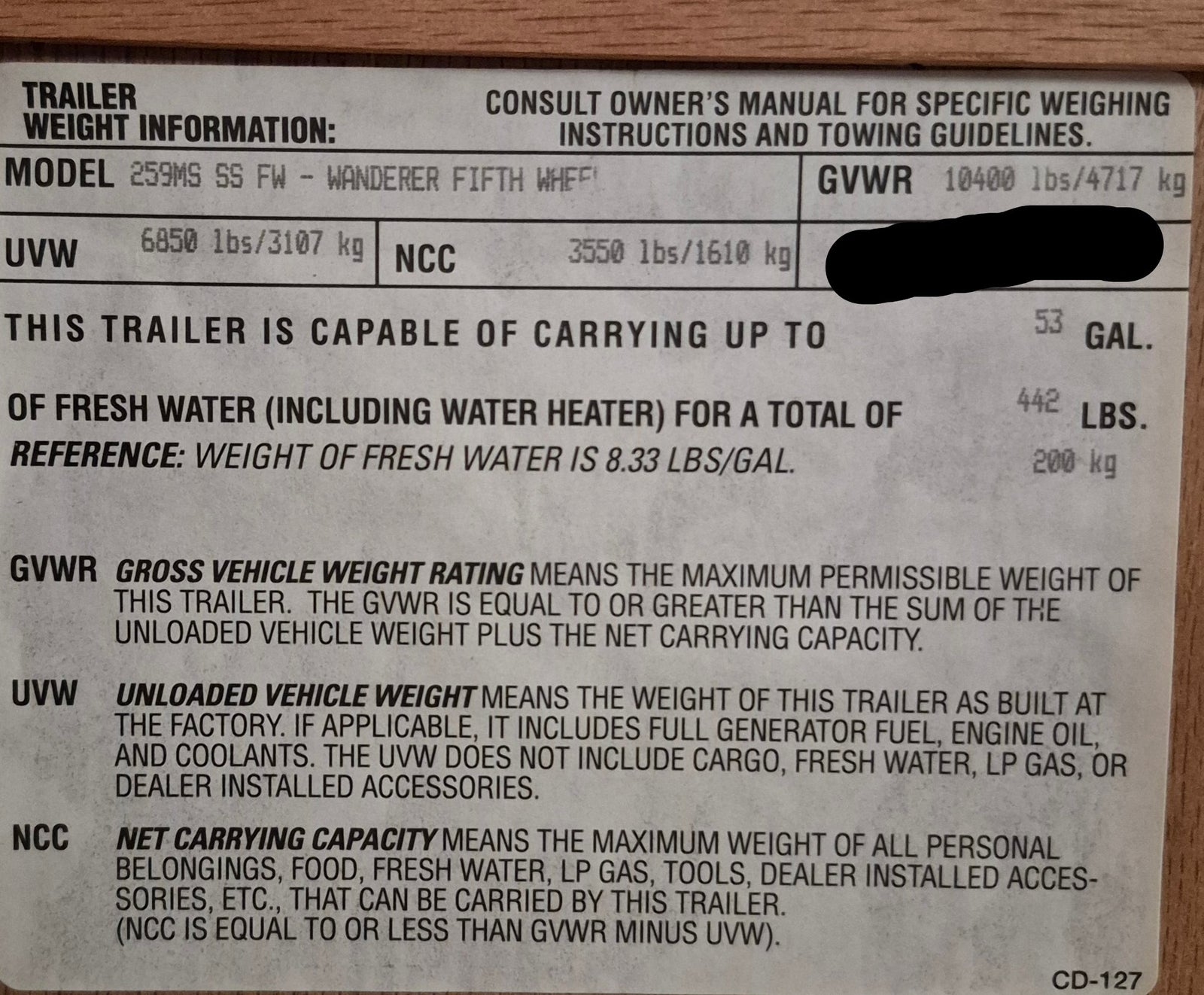 Trailer Frame FIFTH WHEEL - Young Farts RV Parts