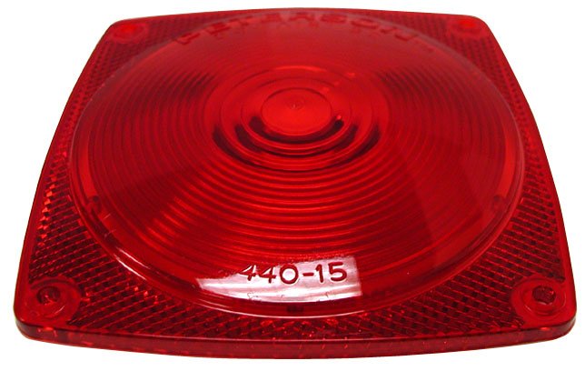 Trailer Light Lens Peterson Mfg. 440 - 15 Replacement Lens Fits Peterson Light Series 440/L, 441/L, 444/L, 452/L, Square, Red - Young Farts RV Parts