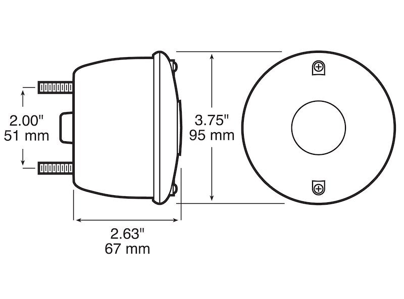 Trailer Light Peterson Mfg. V428S Stop/ Turn/ Tail Light, Incandescent Bulb, Round, Red Lens, 3 - 3/4