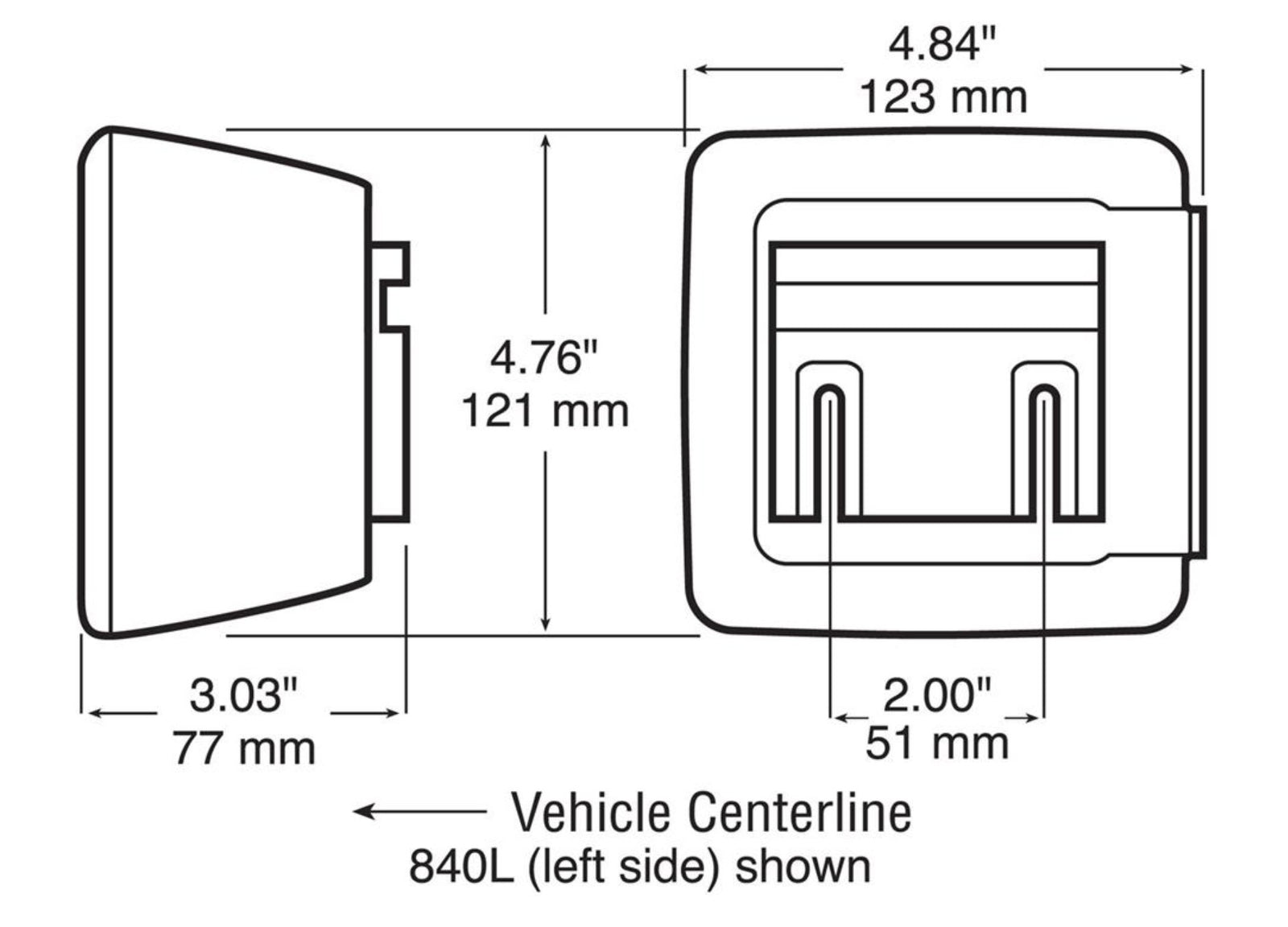 Trailer Light Peterson Mfg. V840 Stop/ Turn/ Tail Light, LED, Square, Red Lens, 5.04