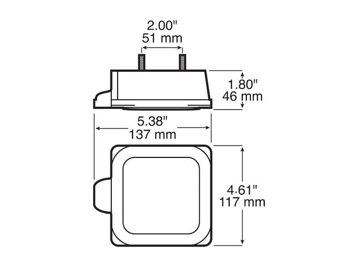 Trailer Light Peterson Mfg. V844L Stop/ Turn/ Tail Light, 6/7 LED, Red, 4.61" Width x 1.8" Height, With License Light - Young Farts RV Parts