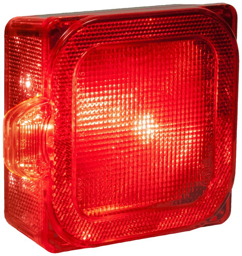 Trailer Light Peterson Mfg. V844L Stop/ Turn/ Tail Light, 6/7 LED, Red, 4.61" Width x 1.8" Height, With License Light - Young Farts RV Parts