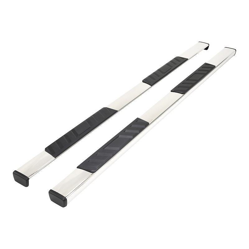 TRAILFX With Step Pads 4 In Trapezoidal Straight Pol Stainless Steel With Plastic End Ca A4015S - Young Farts RV Parts