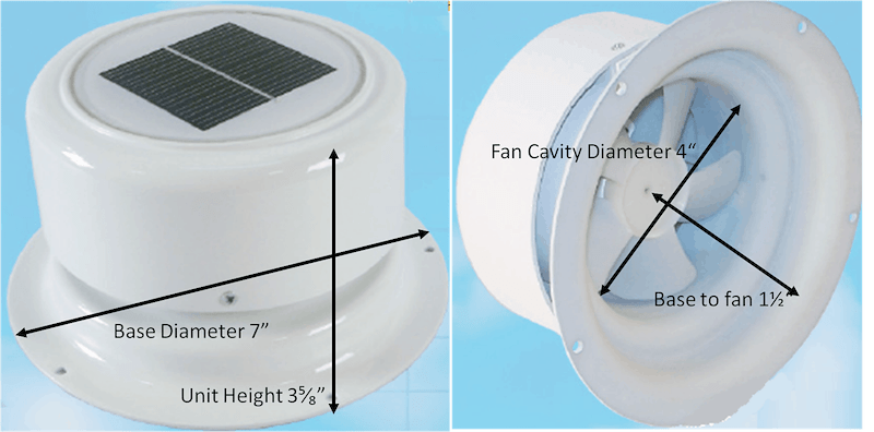 Ultra - Fab Products 53 - 945001 Solar Sewer Vent - White - Young Farts RV Parts