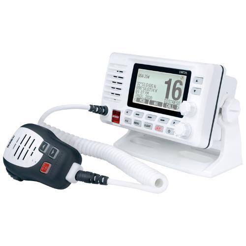 Uniden VHF Fixed Mount Radio - 1/25 Watt; LCD Display; White - UM725 - Young Farts RV Parts