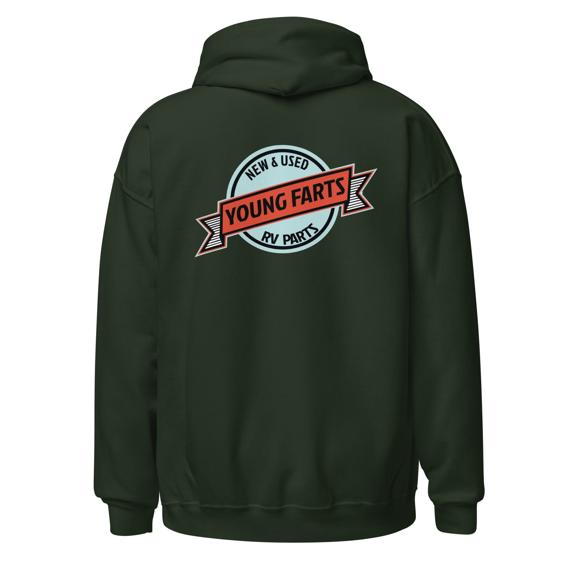 Young Farts Holy Shit It’s Cold Hoodie with front and back print in Forest Green