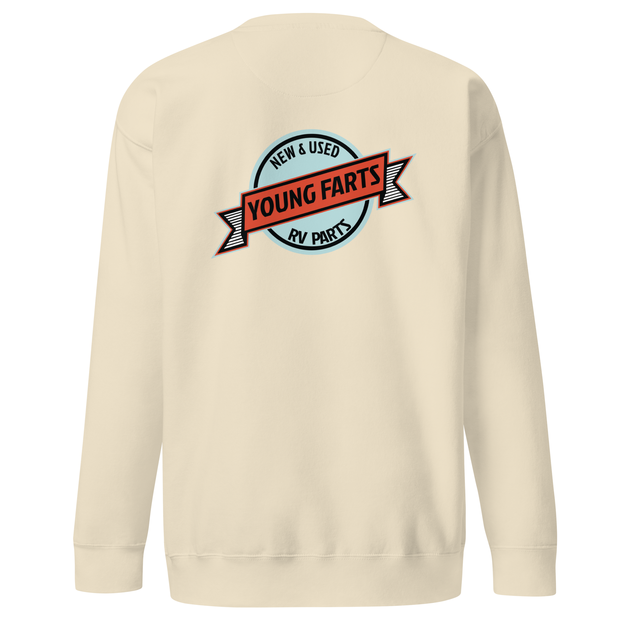 Young Farts Crewneck Sweatshirt with front and back print in Cardinal