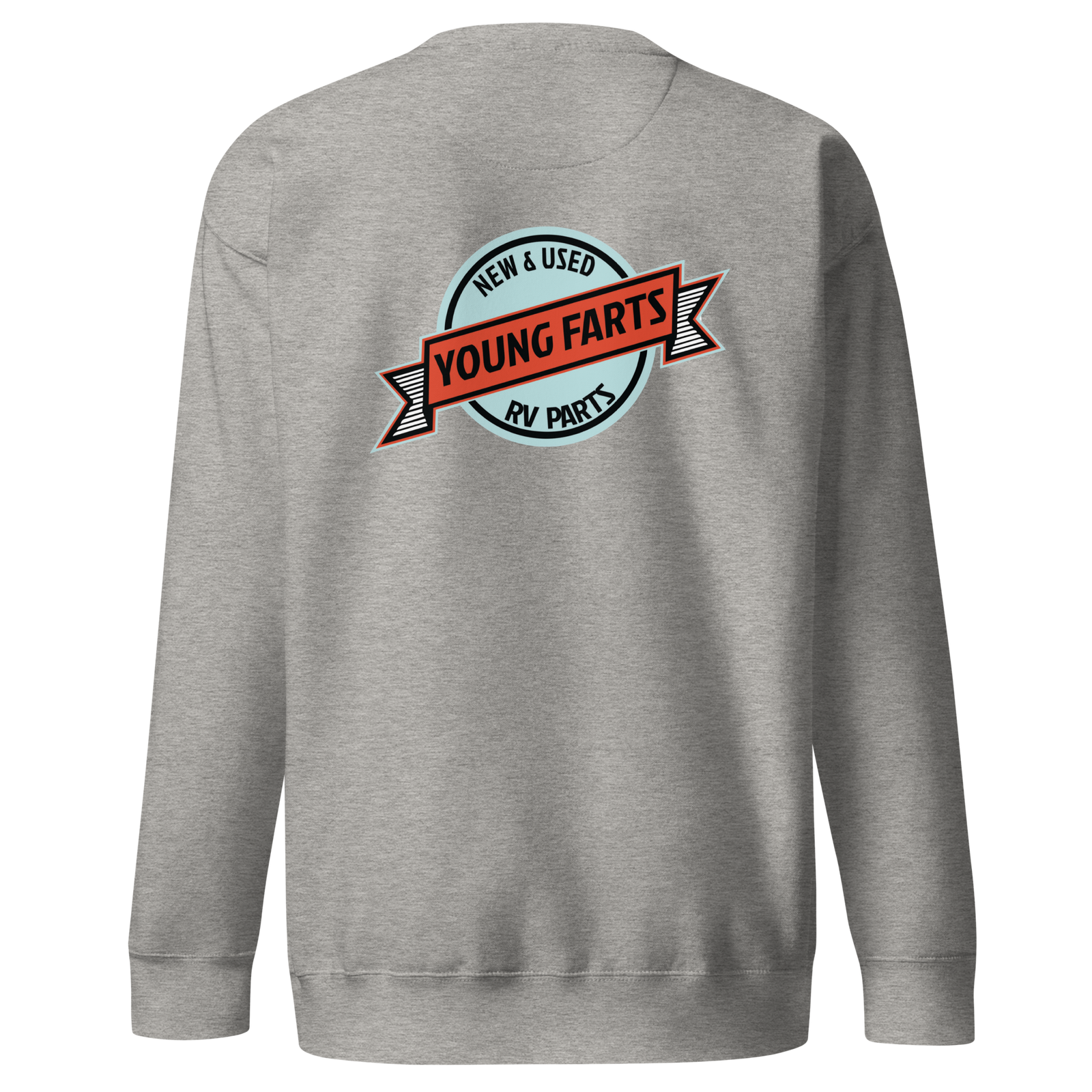 Young Farts Crewneck Sweatshirt with front and back print in Cardinal