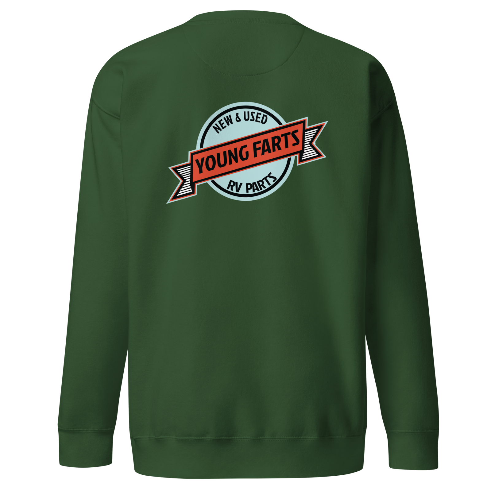 Young Farts Crewneck Sweatshirt with front and back print in Black