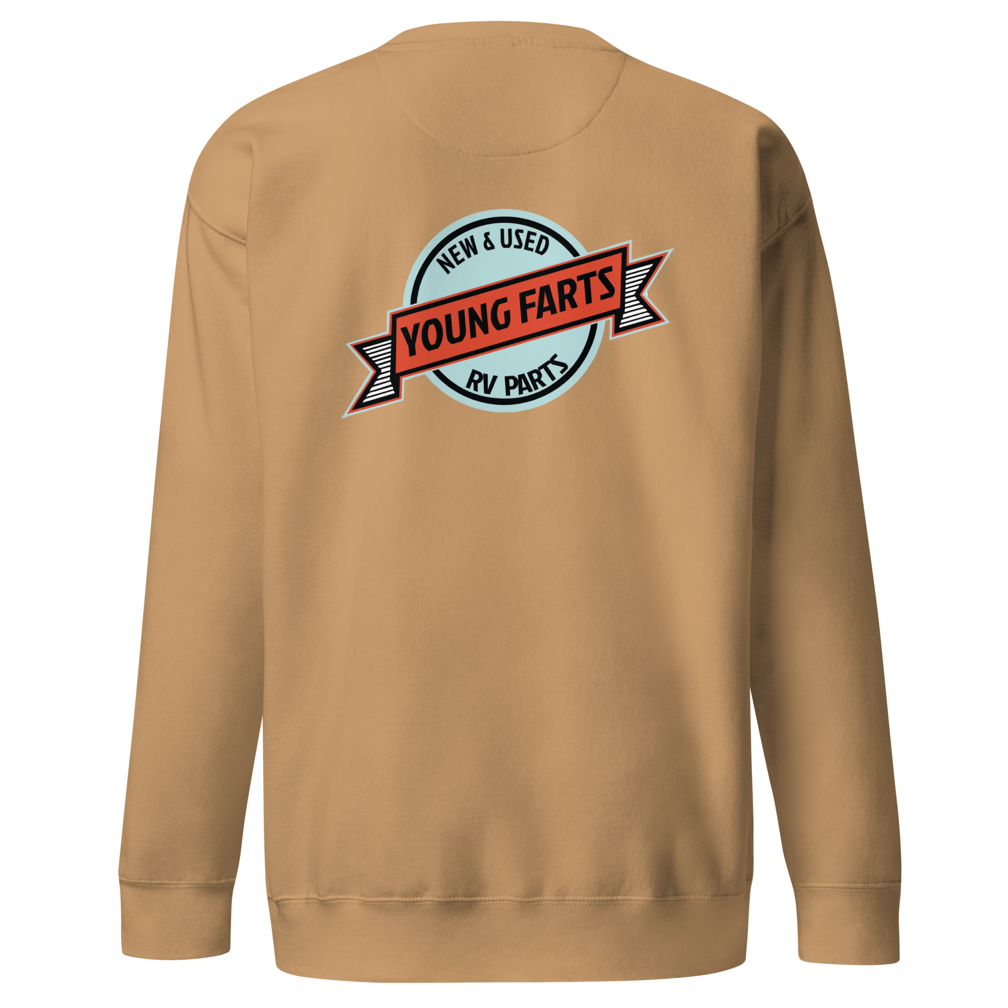 Young Farts Crewneck Sweatshirt with front and back print in Black