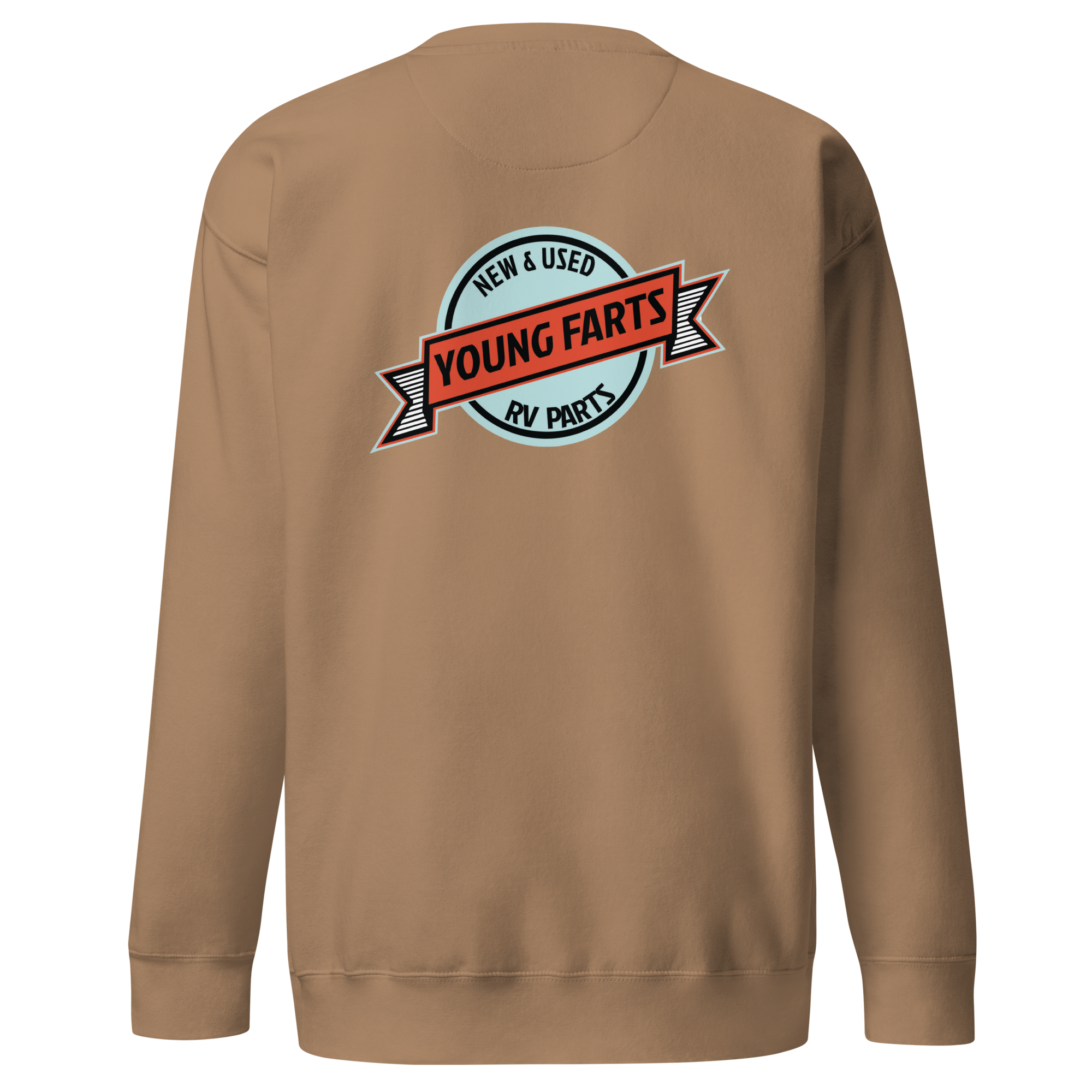 Young Farts Crewneck Sweatshirt with front and back print in Black