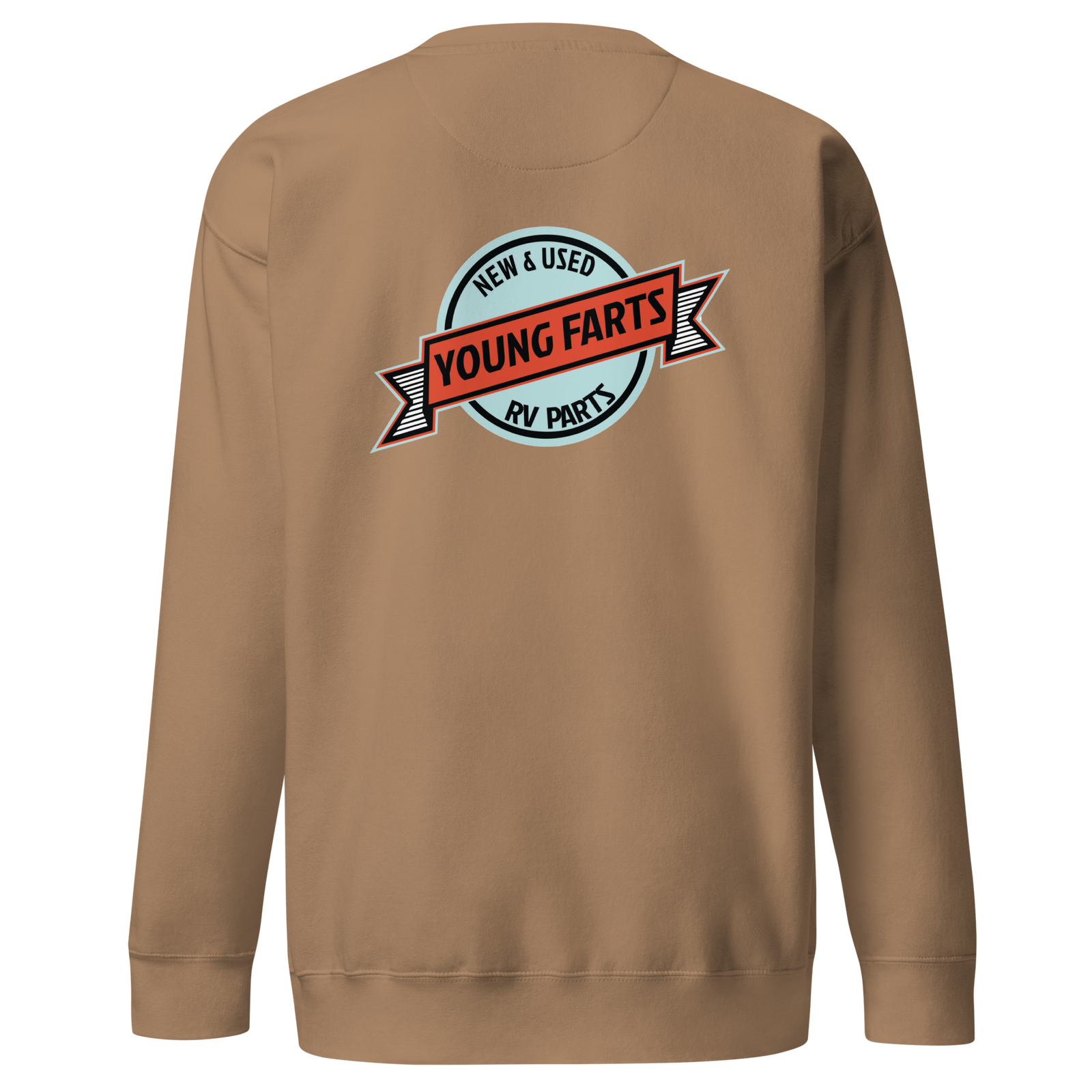 Young Farts Crewneck Sweatshirt with front and back print in Black