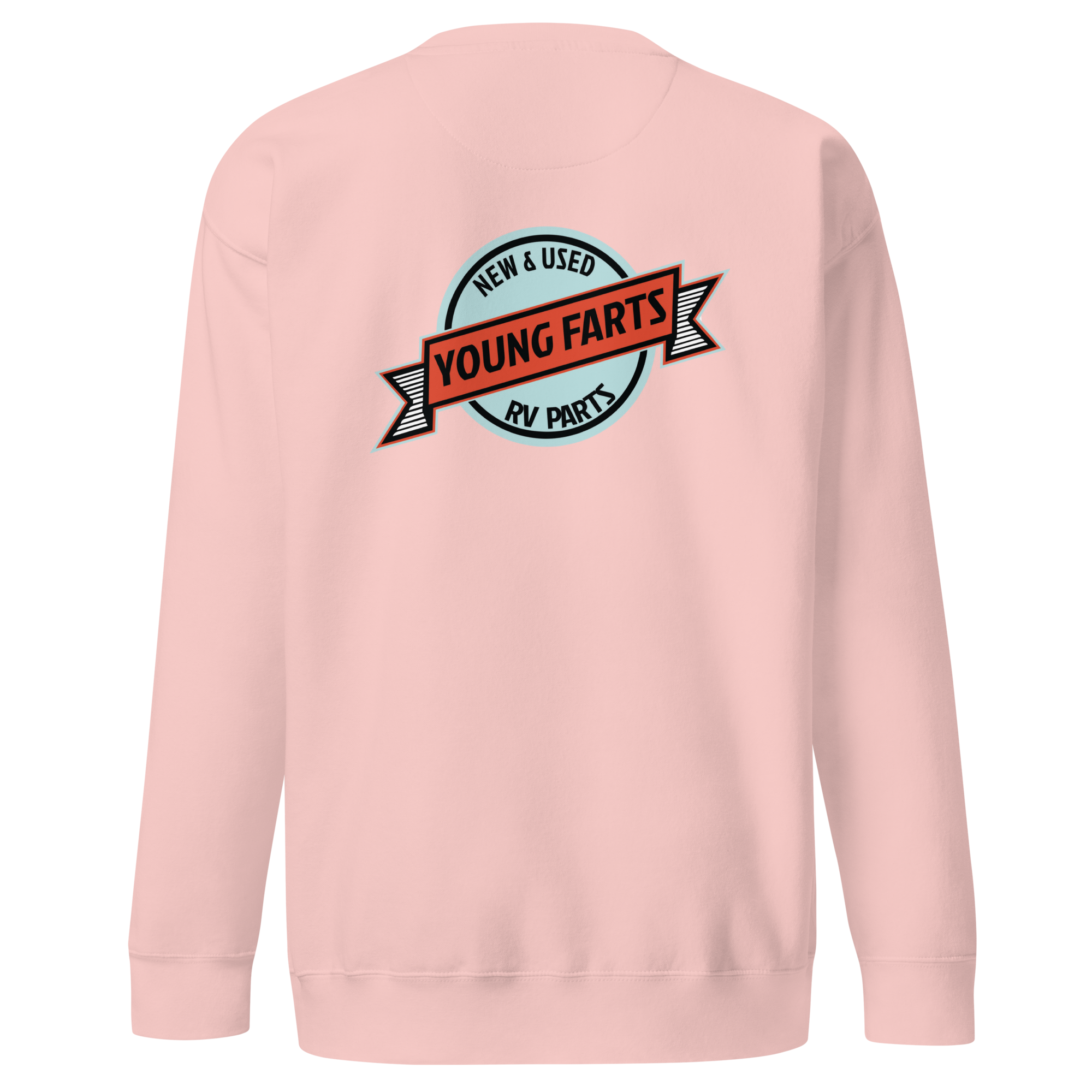 Young Farts Crewneck Sweatshirt with front and back print in Cardinal