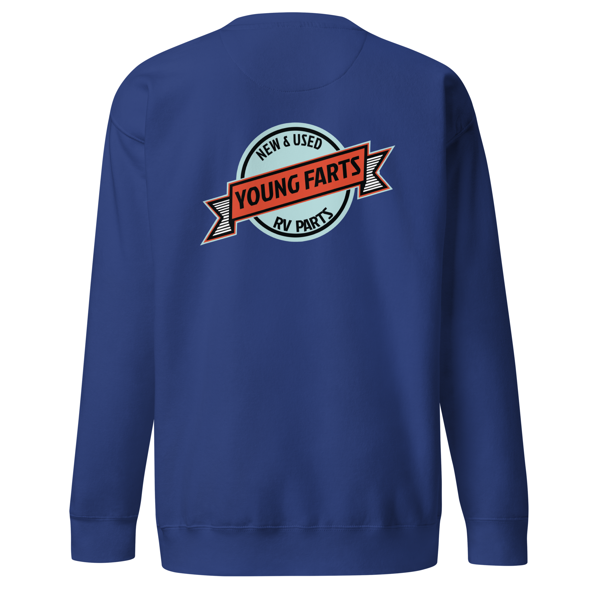 Young Farts Crewneck Sweatshirt with front and back print in Black