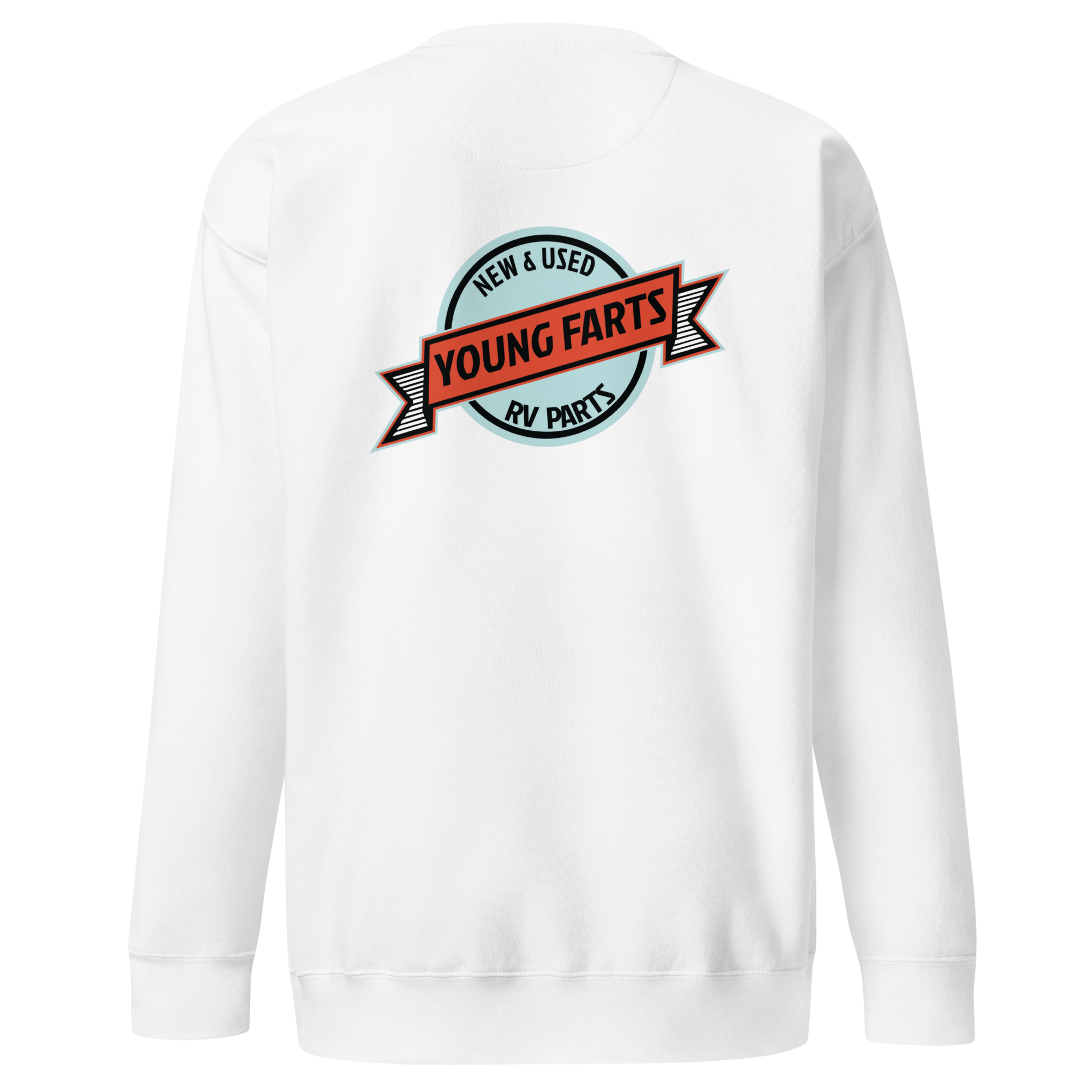 Young Farts Crewneck Sweatshirt with front and back print in Cardinal