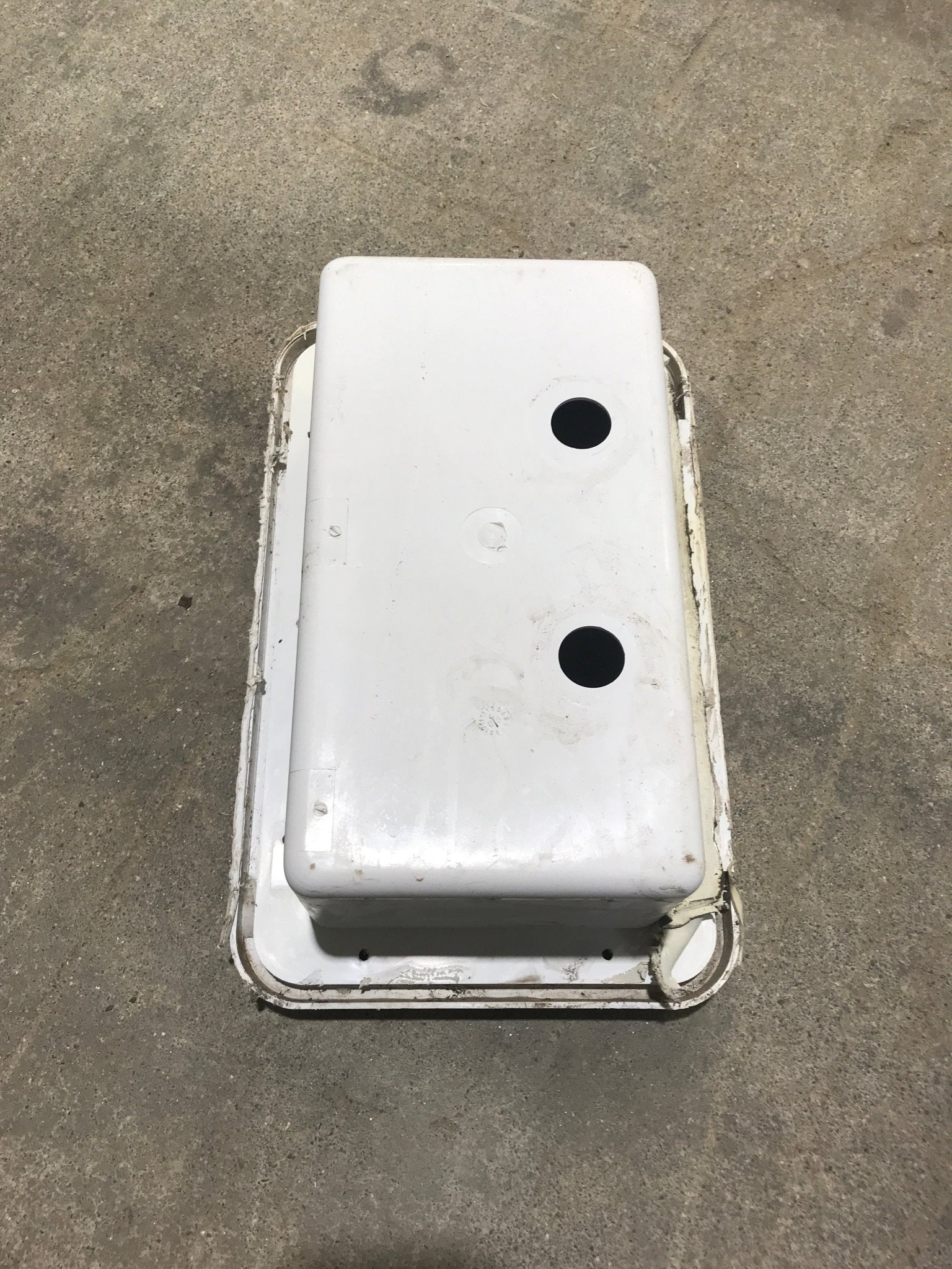 Used 13 1/2" W RV Access Hatch - Outdoor Shower - Young Farts RV Parts