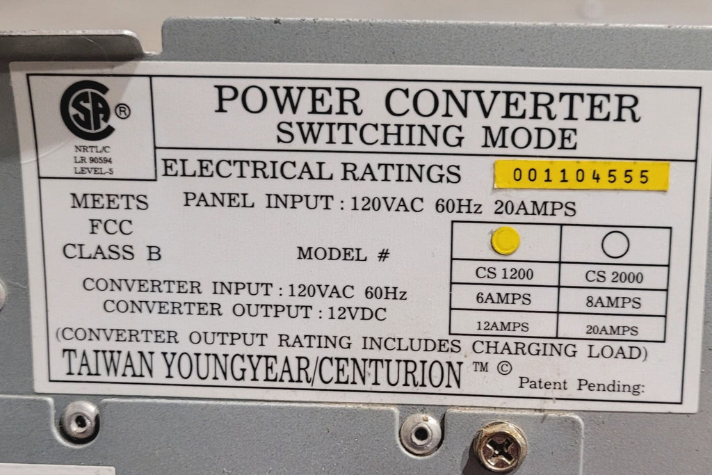 Used 20 AMP CENTURION 3000 Converter - Young Farts RV Parts