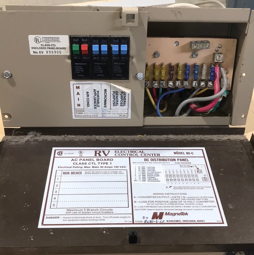 Used 30 AMP MAGNETEK DC Distribution Panel 80-C - Young Farts RV Parts