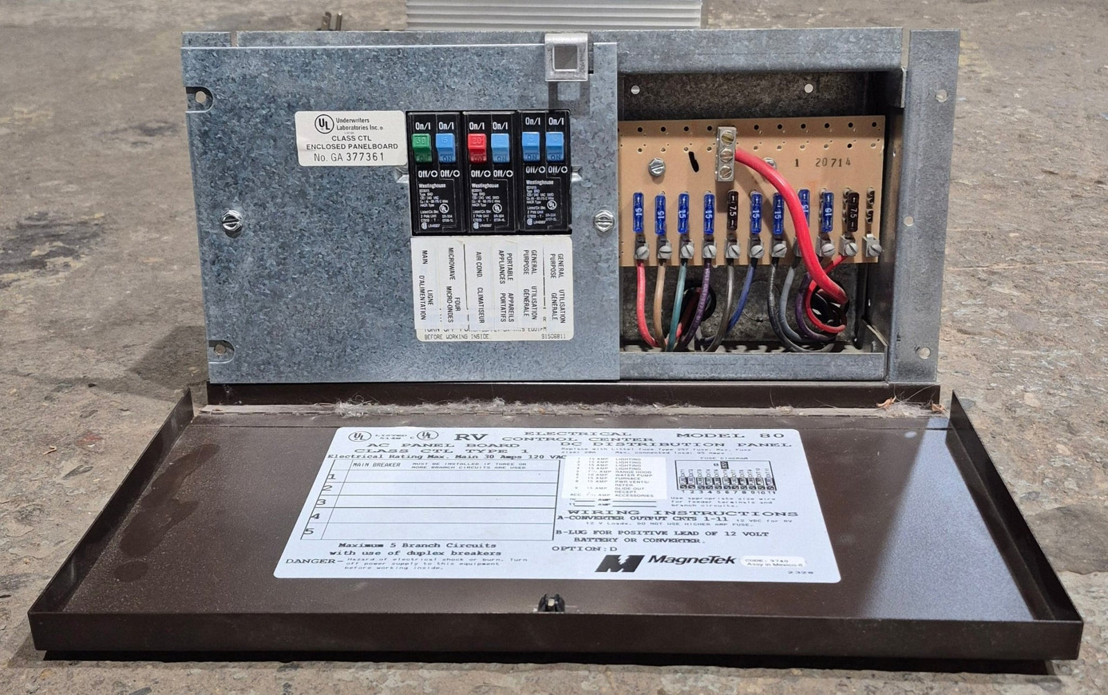 Used 30 AMP Magnetek DC Distribution Panel - Model 80 - Young Farts RV Parts