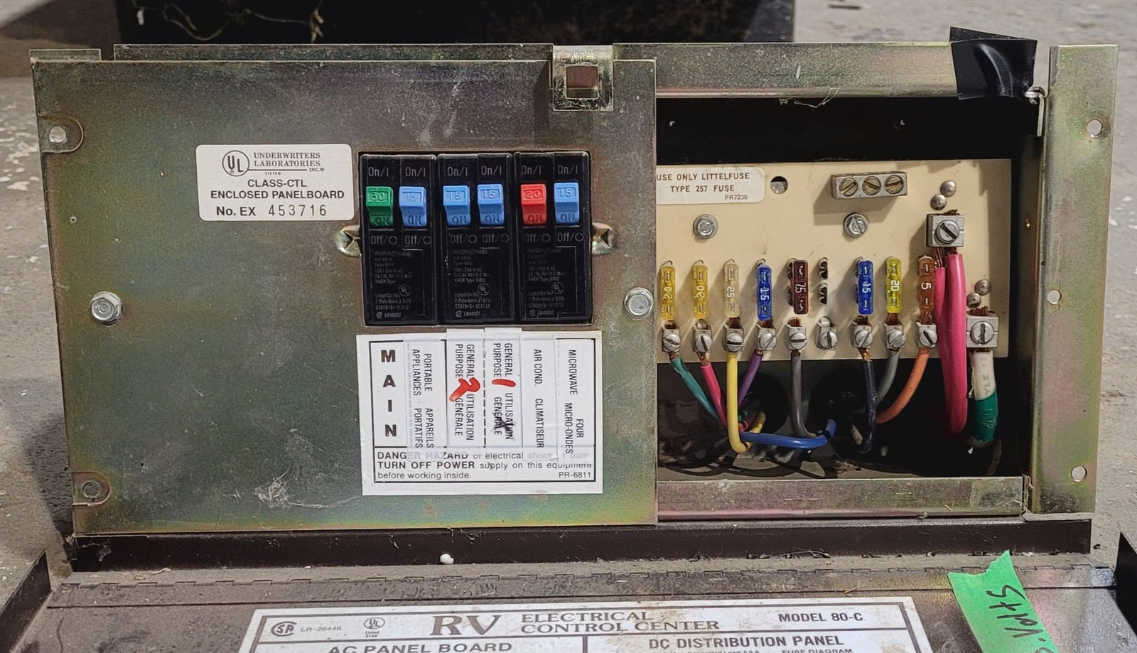 Used 30 AMP MAGNETEK DC Distribution Panel - Model 80 - C - Young Farts RV Parts