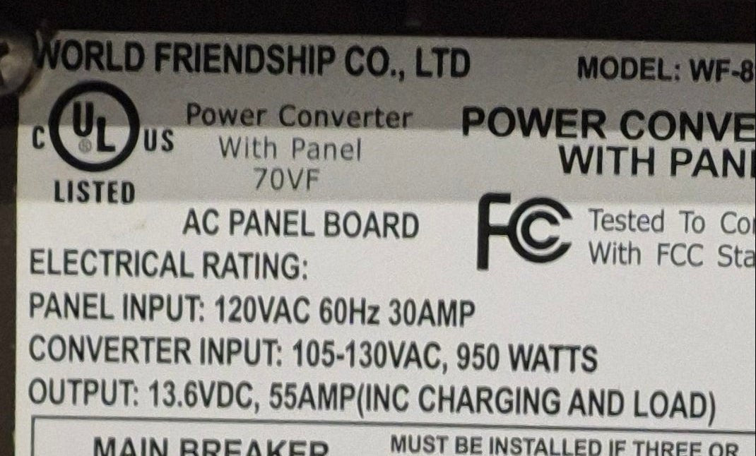 Used 30 AMP WFCO Converter - WF - 8955AN - Young Farts RV Parts