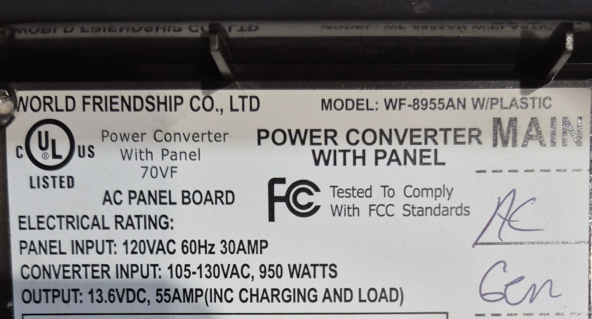 Used 30 AMP WFCO Converter - WF - 8955AN - Young Farts RV Parts