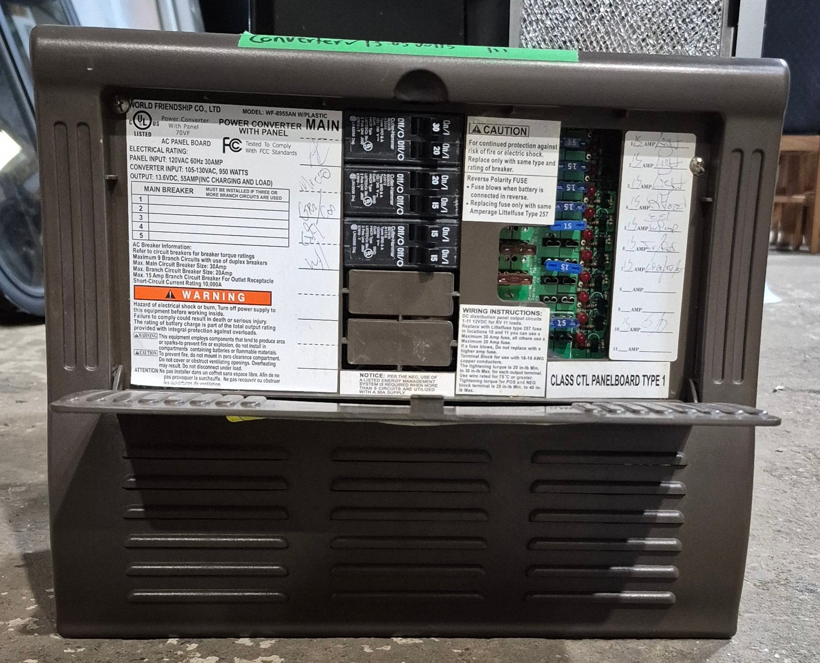 Used 30 AMP WFCO Converter - WF - 8955AN - Young Farts RV Parts