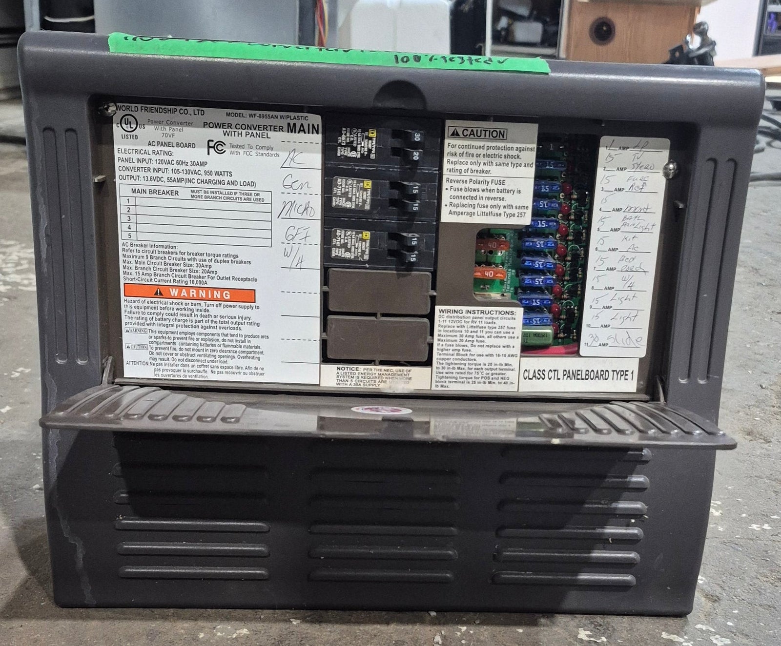 Used 30 AMP WFCO Converter - WF - 8955AN - Young Farts RV Parts