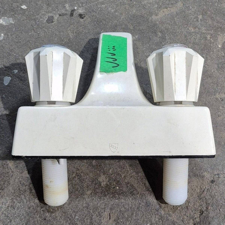 Used 4" Bathroom Faucet, Bone, Bone Knobs - Young Farts RV Parts