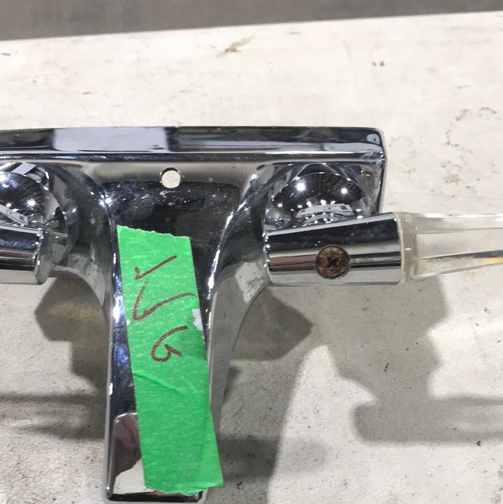 Used 4" Bathroom Faucet, Chrome, Clear/ Chrome Handles - Young Farts RV Parts