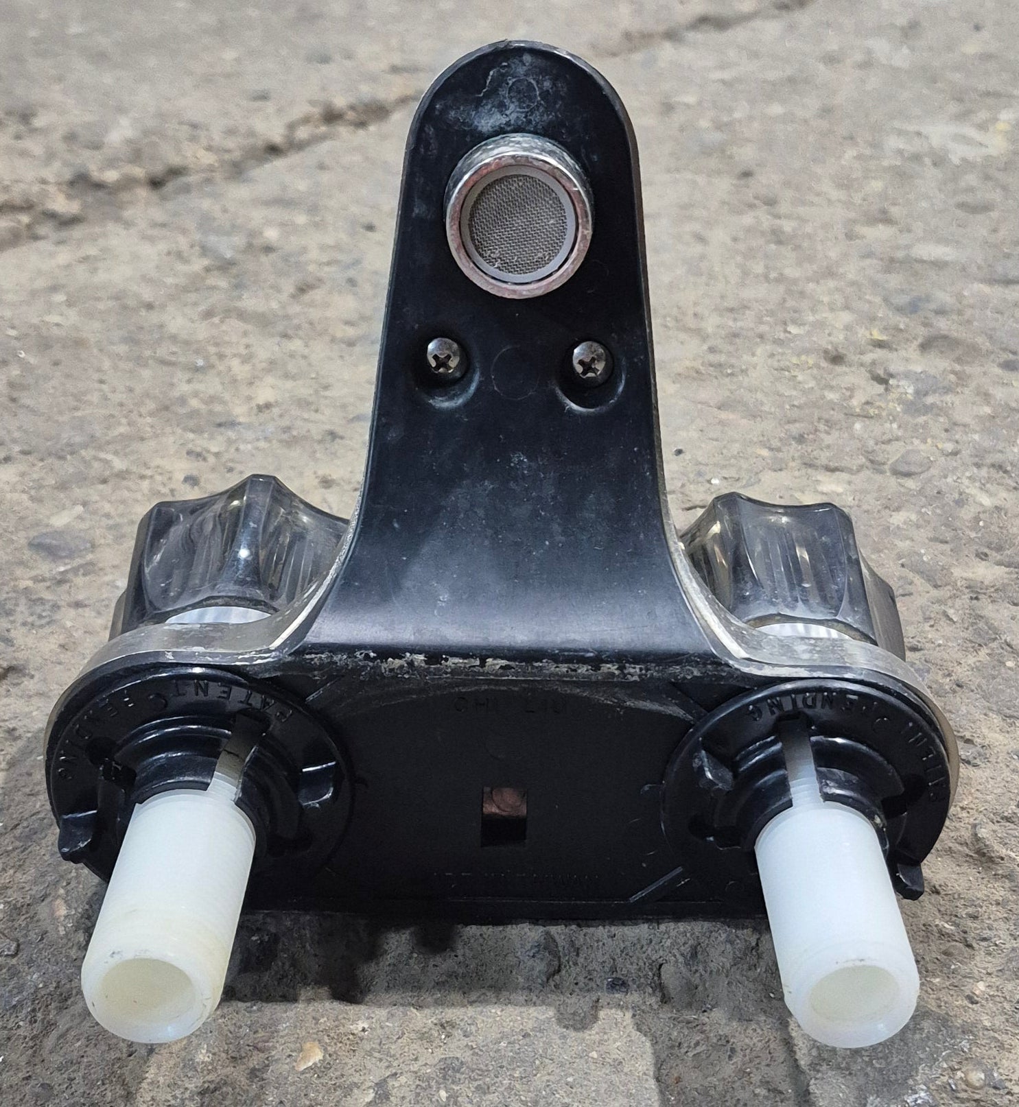 Used 4" Bathroom Faucet Chrome, Smoked Knobs - Young Farts RV Parts