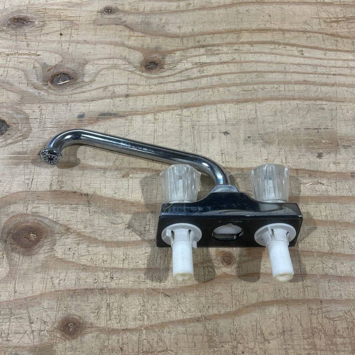 Used 4" Kitchen Bar Faucet, Chrome, Clear Handles - Young Farts RV Parts