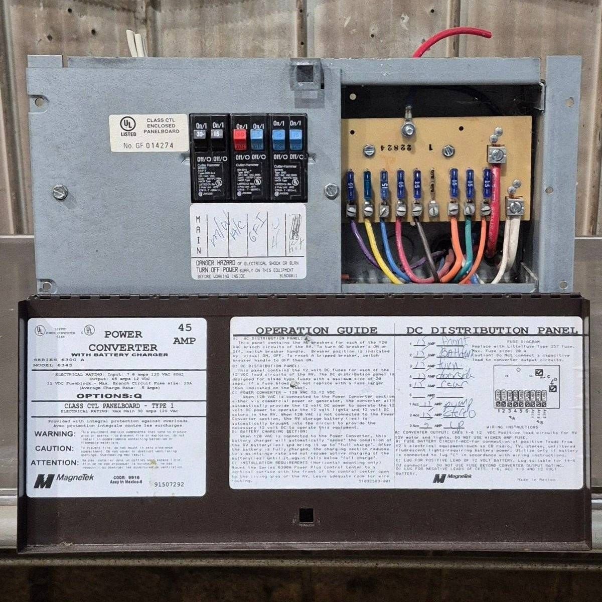 Used 45 AMP Magnetek Converter - Series 6300 A , Model 6345 - Young Farts RV Parts