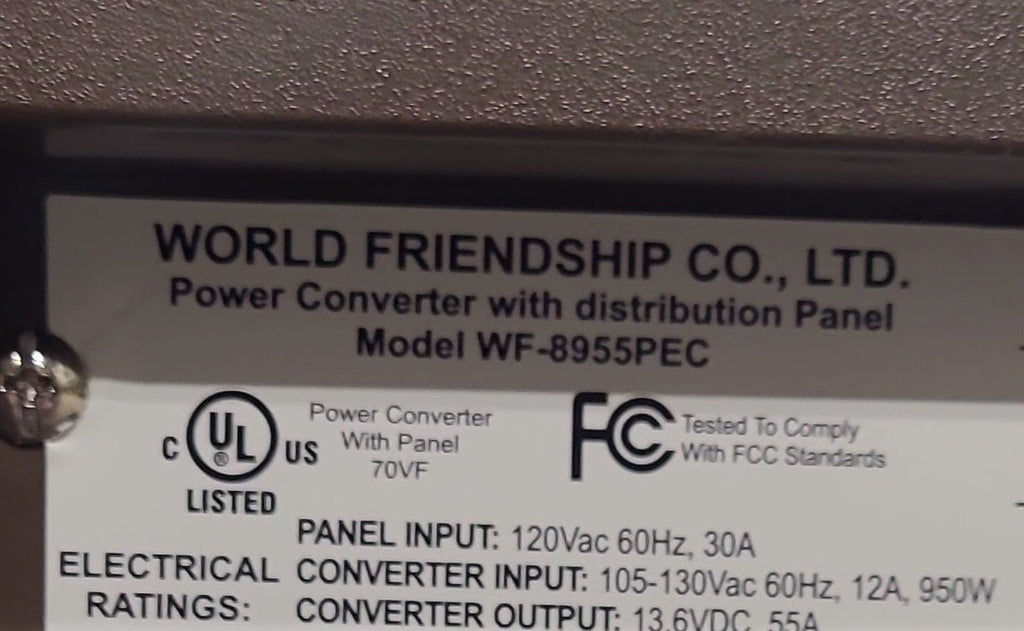 Used 55 AMP Converter WF-8955PEC - Young Farts RV Parts