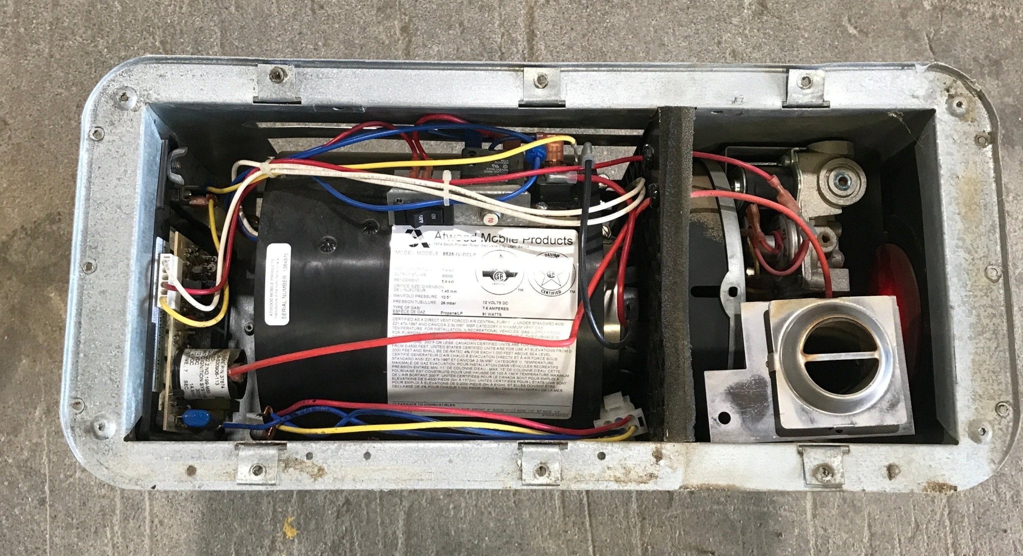 USED 8525 IV DCLP HYDROFLAME RV Propane Furnace - 25000 BTU - Young Farts RV Parts