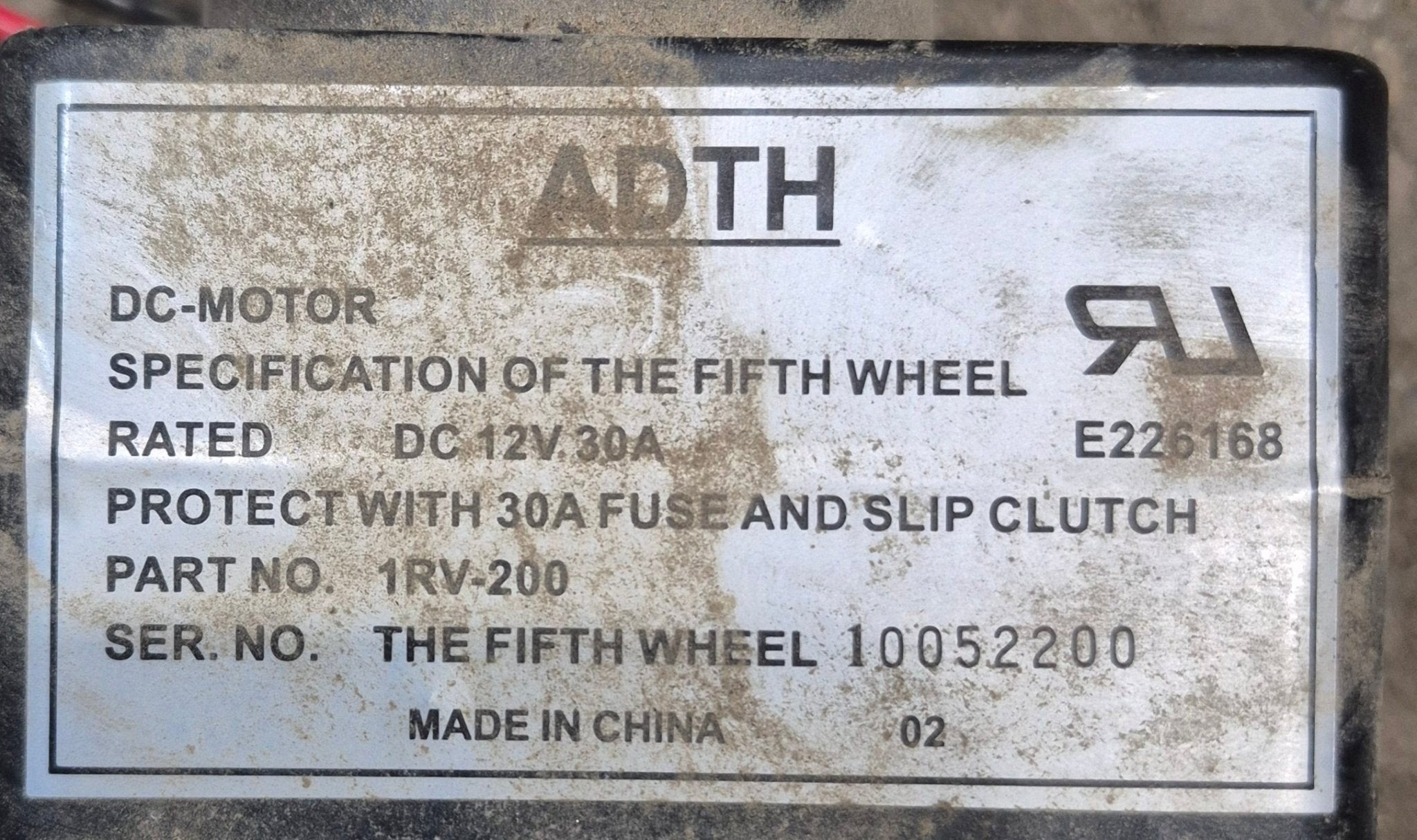 Used ADTH 1RV - 200 Electric Motor For R.V. Trailer Landing Gear 12VDC - Young Farts RV Parts