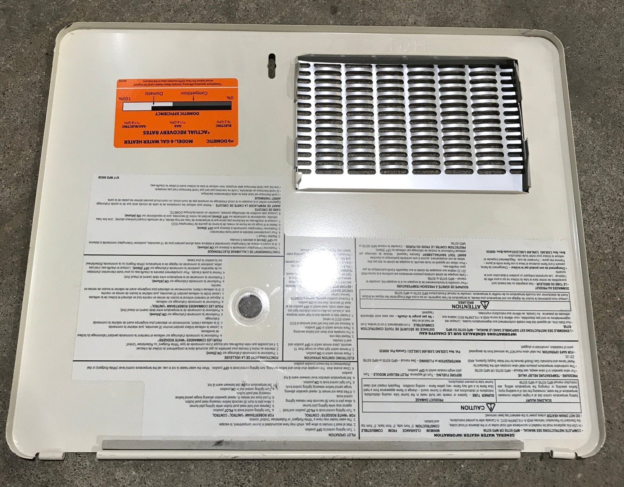 Used Atwood Water Heater Access Door For 6 Gallon Tank - Young Farts RV Parts