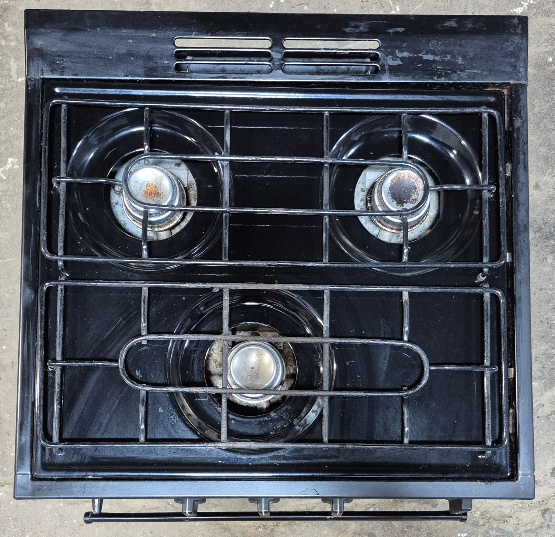 Used Atwood / Wedgewood Range Stove 3 - burner 17 3/4" H - R1736BB - Young Farts RV Parts