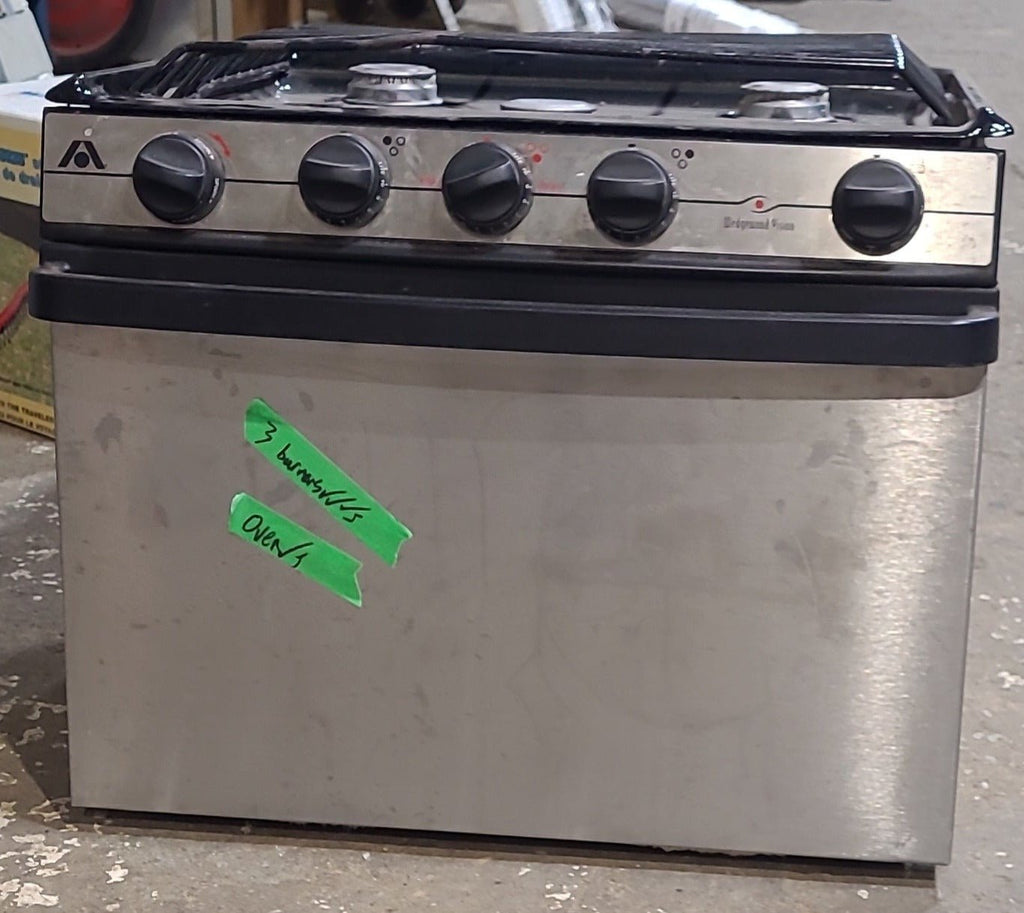Used Atwood / Wedgewood Range Stove 3-Burner - R-V1732BSPS - Young Farts RV Parts