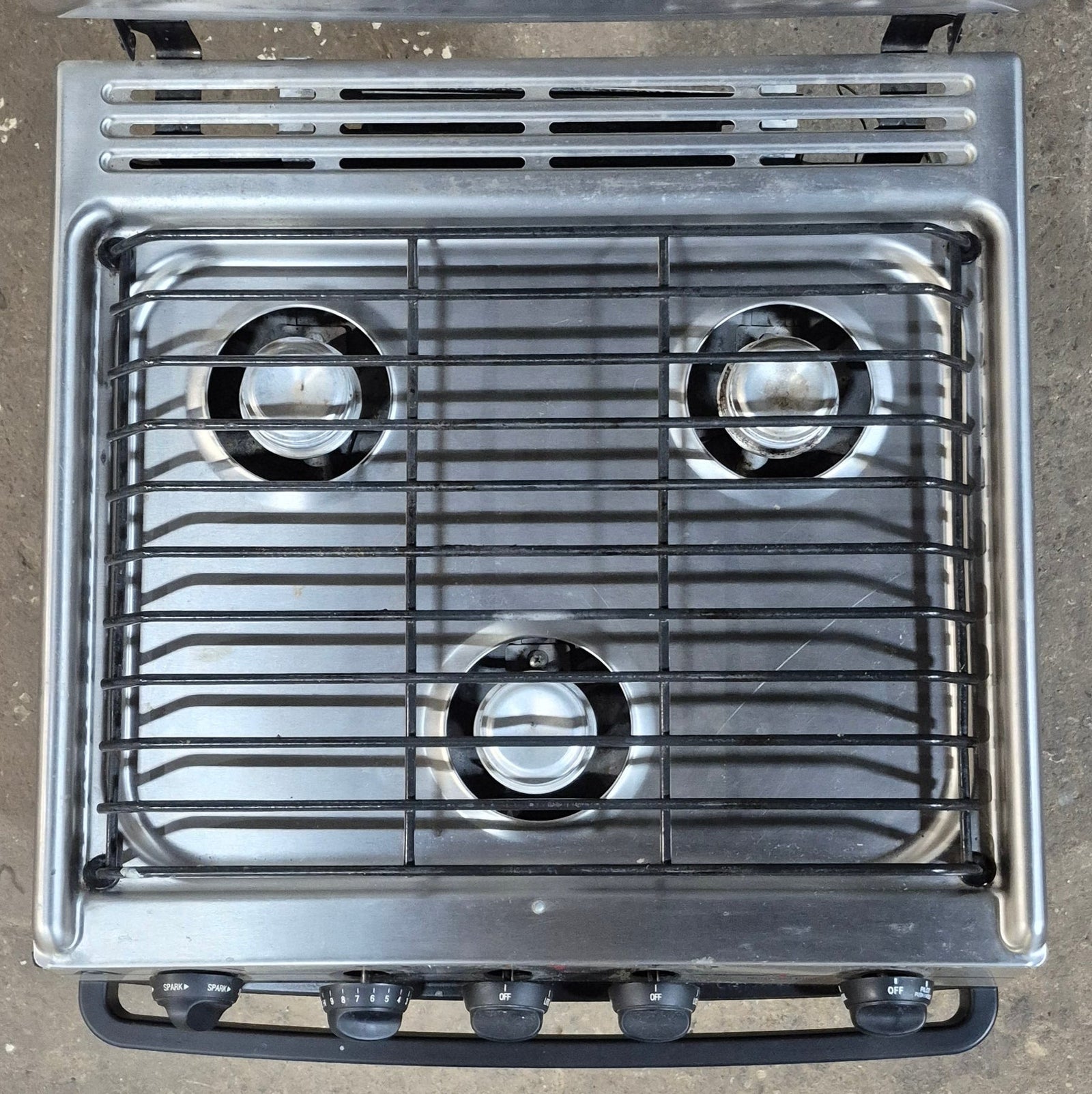 Used Atwood / Wedgewood Range Stove, 3 - Burner - R - V1734SSPS - Young Farts RV Parts