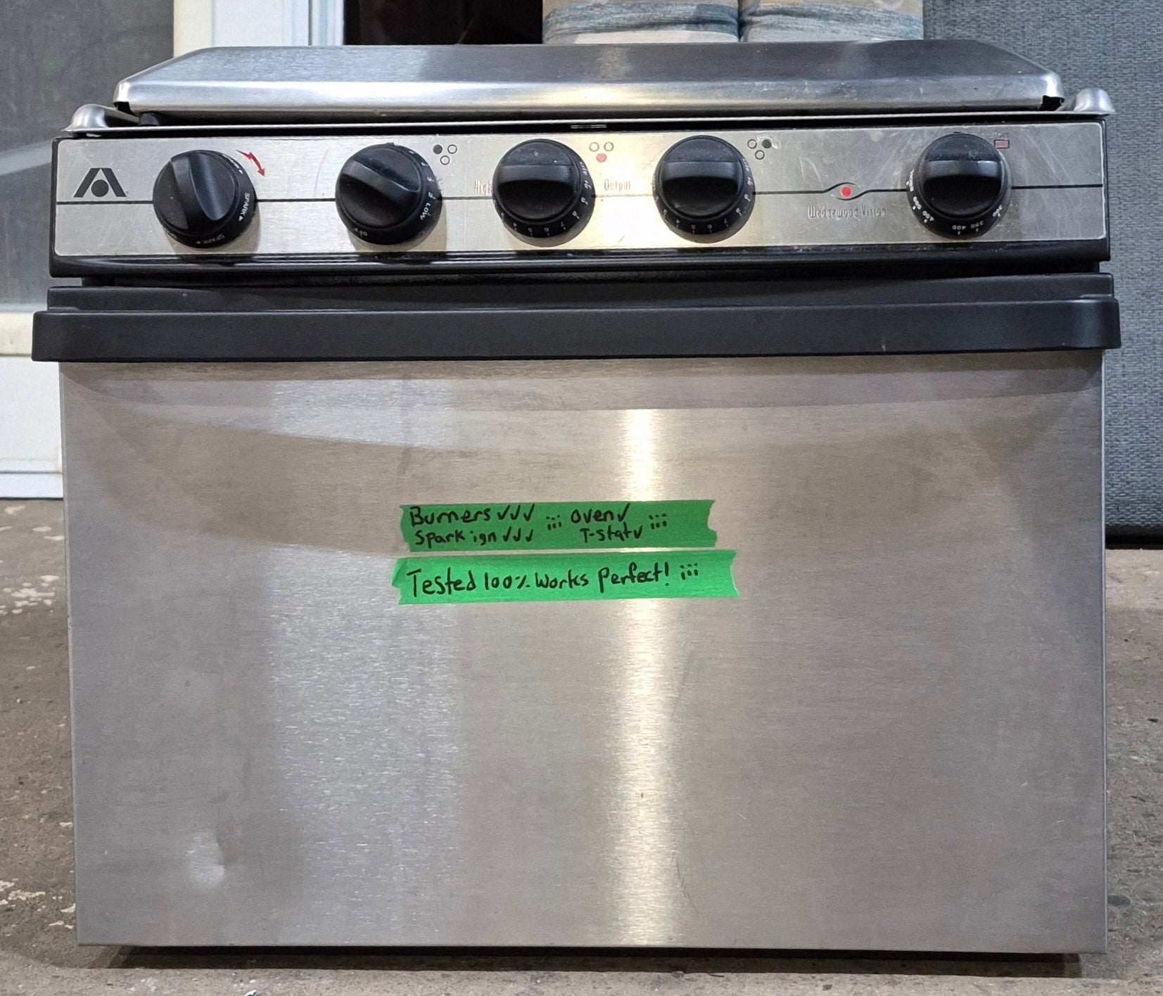 Used Atwood / Wedgewood Range Stove, 3 - Burner - R - V1734SSPS - Young Farts RV Parts