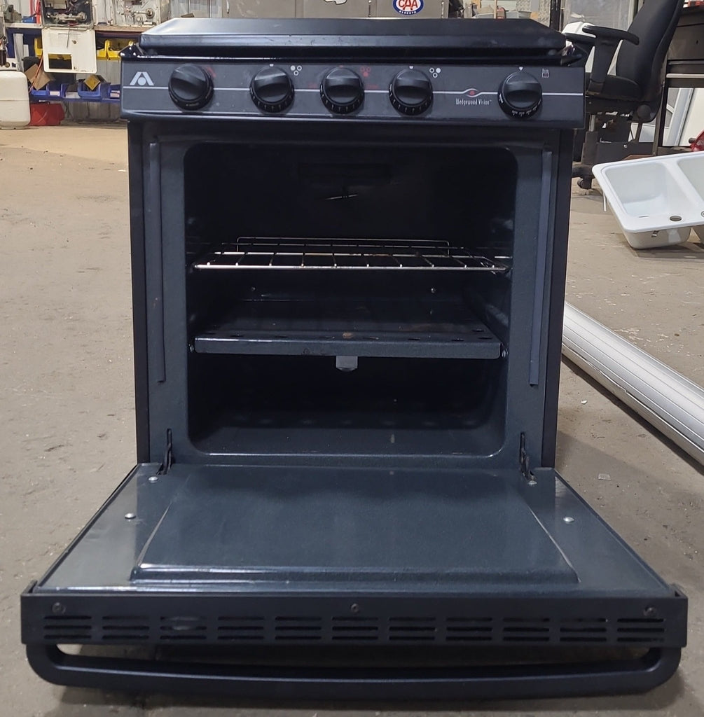 Used Atwood / Wedgewood range stove 3 - burner R - V2133BBP - Young Farts RV Parts