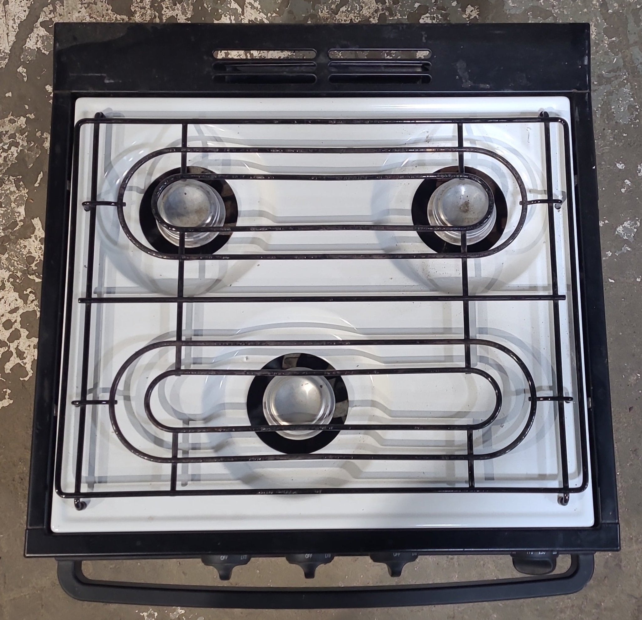 Used Atwood / Wedgewood range stove 3-burner R-W1730W1 - Young Farts RV Parts