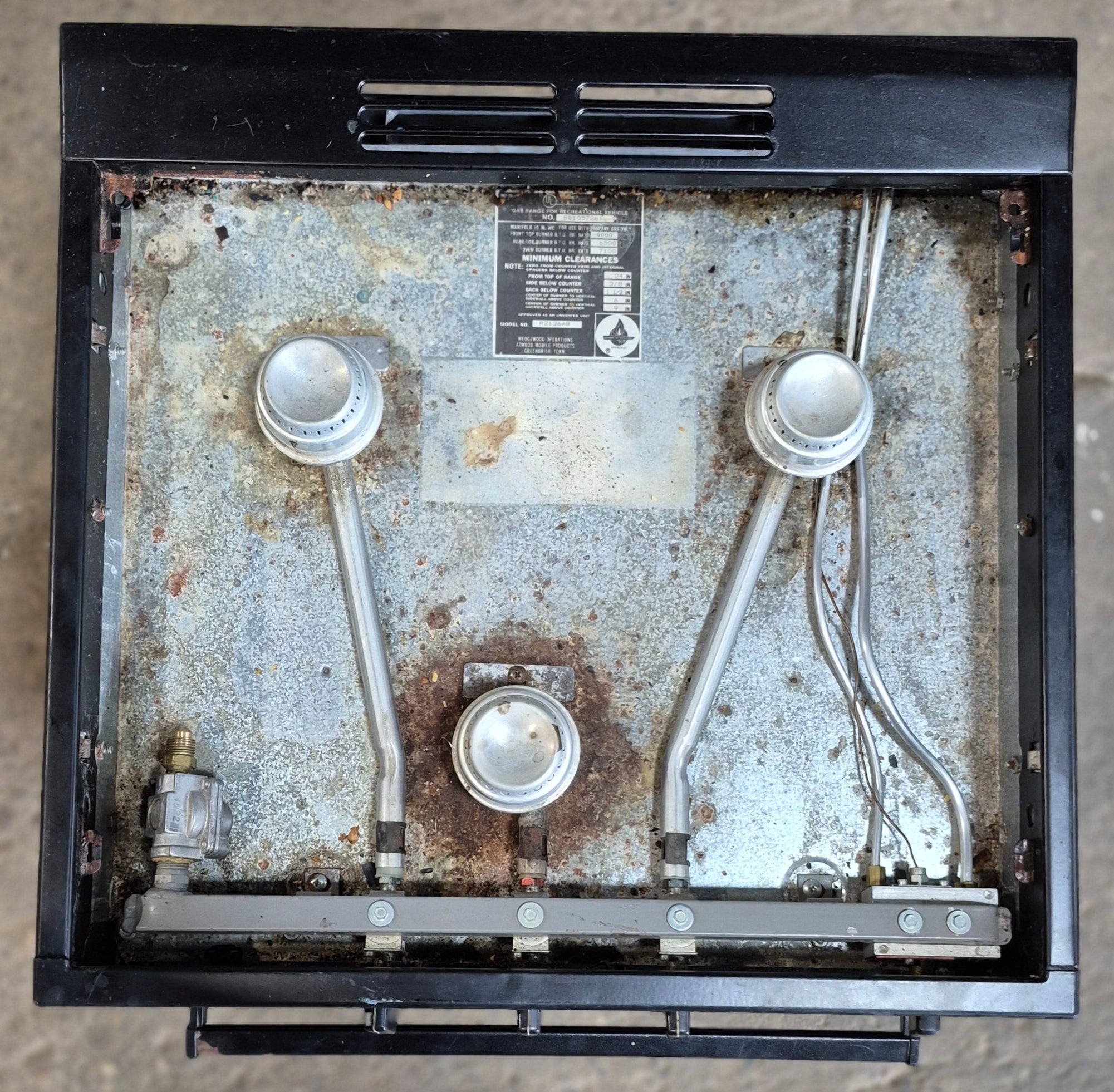 Used Atwood / Wedgewood Range Stove 3 - Burner R2136AB - Young Farts RV Parts