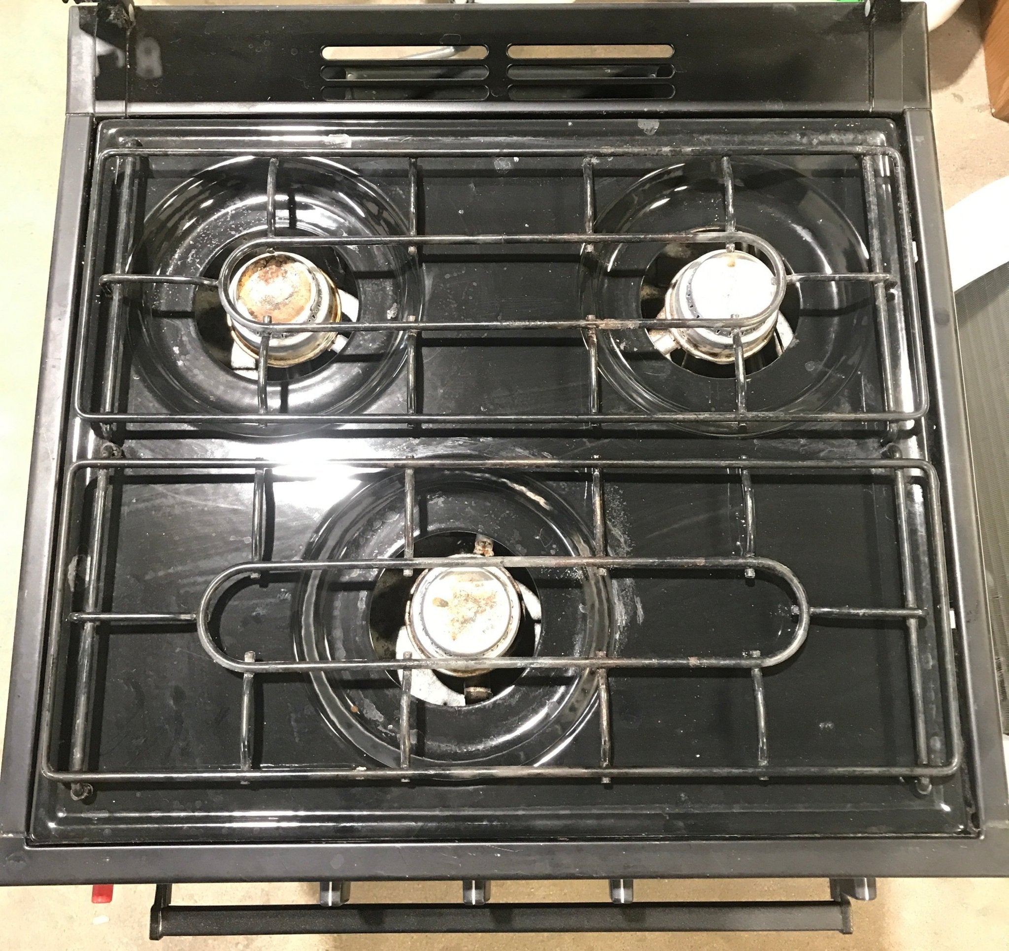 Used Atwood / Wedgewood range stove 3 - burner R2136BGP - Young Farts RV Parts
