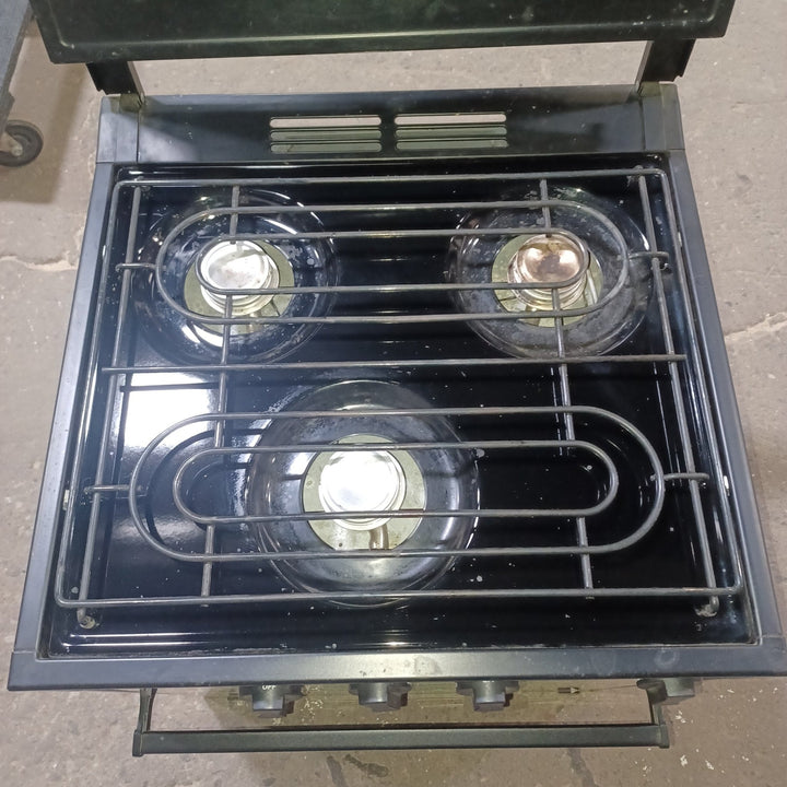 Used Atwood / Wedgewood Range Stove 3-Burner - R2137BGP - L 20" × W 20" × H 21" - Young Farts RV Parts