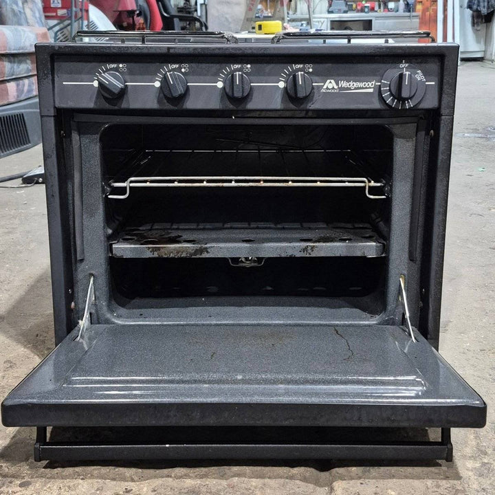 Used Atwood / Wedgewood Range Stove, 4 - burner - R1745AB - 21 X 20 X 17.625 - Young Farts RV Parts